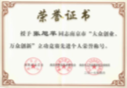 “大眾創業、萬眾創新”立功競賽先進個人